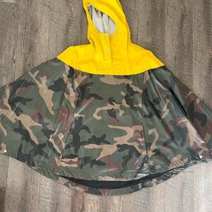 Rare Herschel Supply Company Yellow & camouflage Poncho (xs / s)